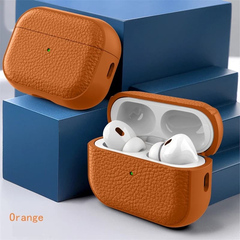 Leather Texture Case Pods Wrieless Bluetooth